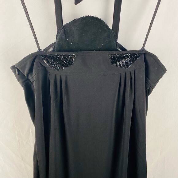 Anthropologie Leifsdottir Black Halter Maxi Dress Size Small - Picture 11 of 12